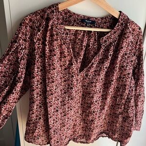 Madewell Burgundy Floral Blouse
